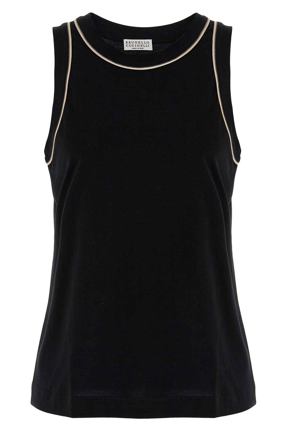 Brunello Cucinelli Monile Sleeveless Crew Neck Tank Top