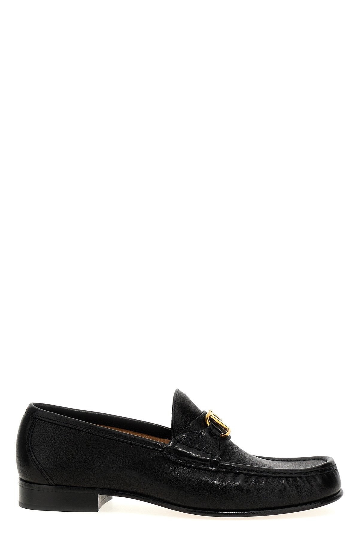 Valentino Garavani Vlogo Signature Loafer With Gold-tone Logo Detail In Black