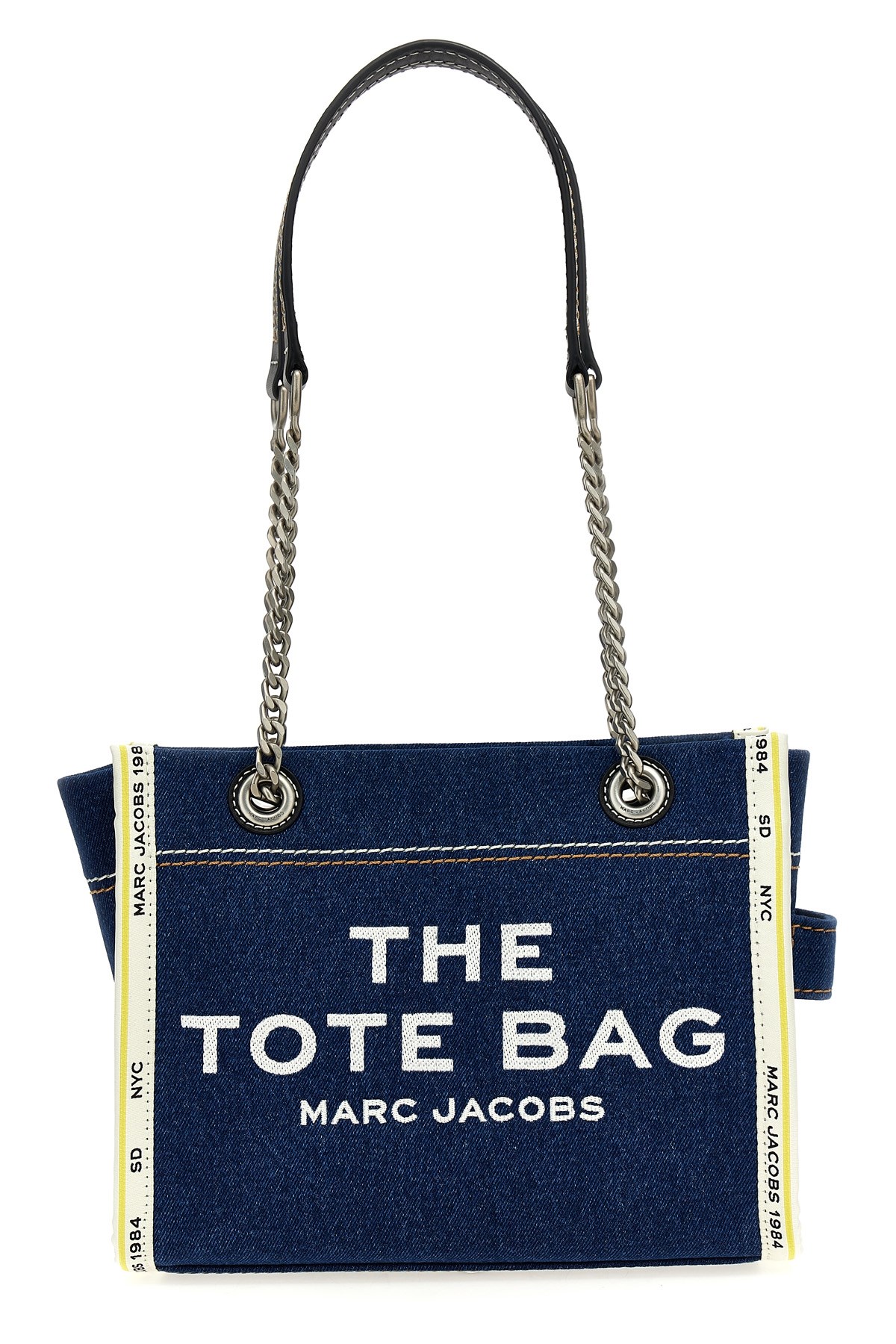 MARC JACOBS MARC JACOBS 'THE DENIM CHAIN SMALL TOTE' SHOULDER BAG
