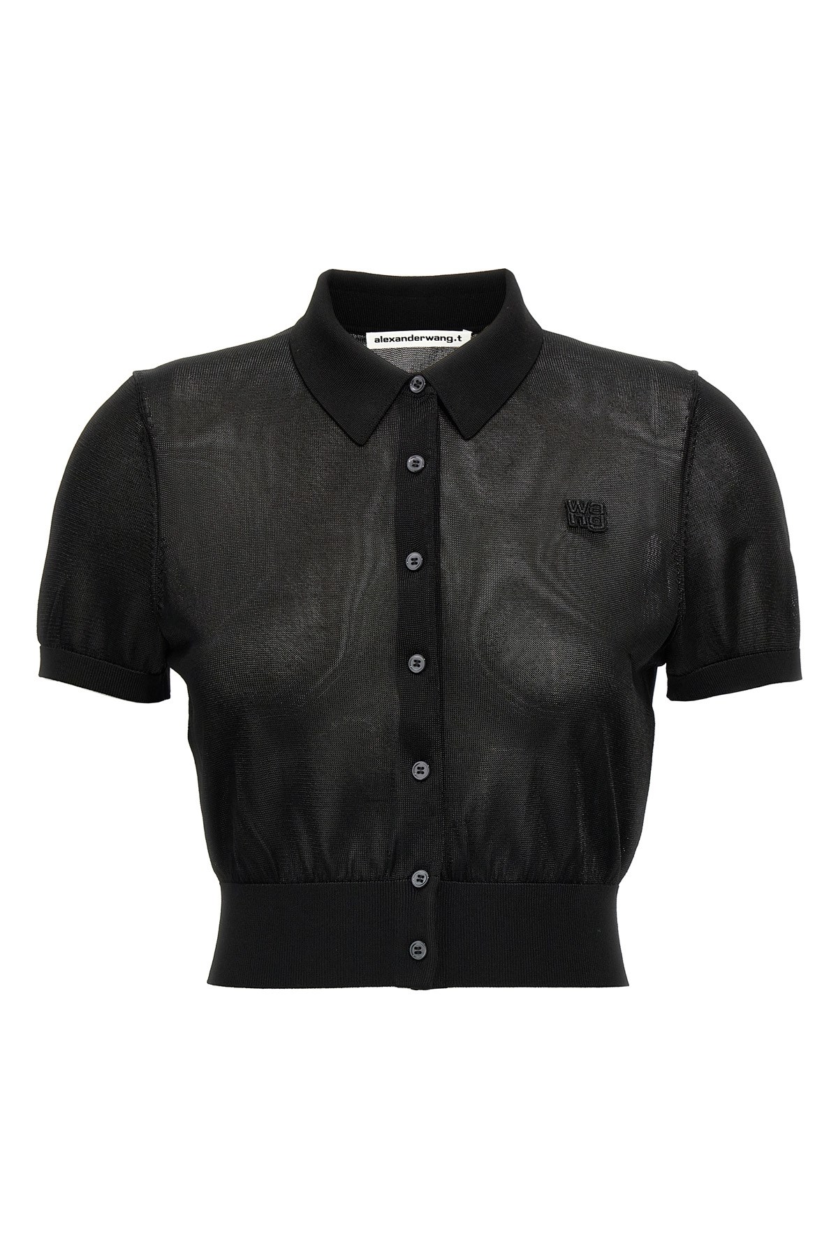 Shop Alexander Wang T T By Alexander Wang Cropped Polo Shirt