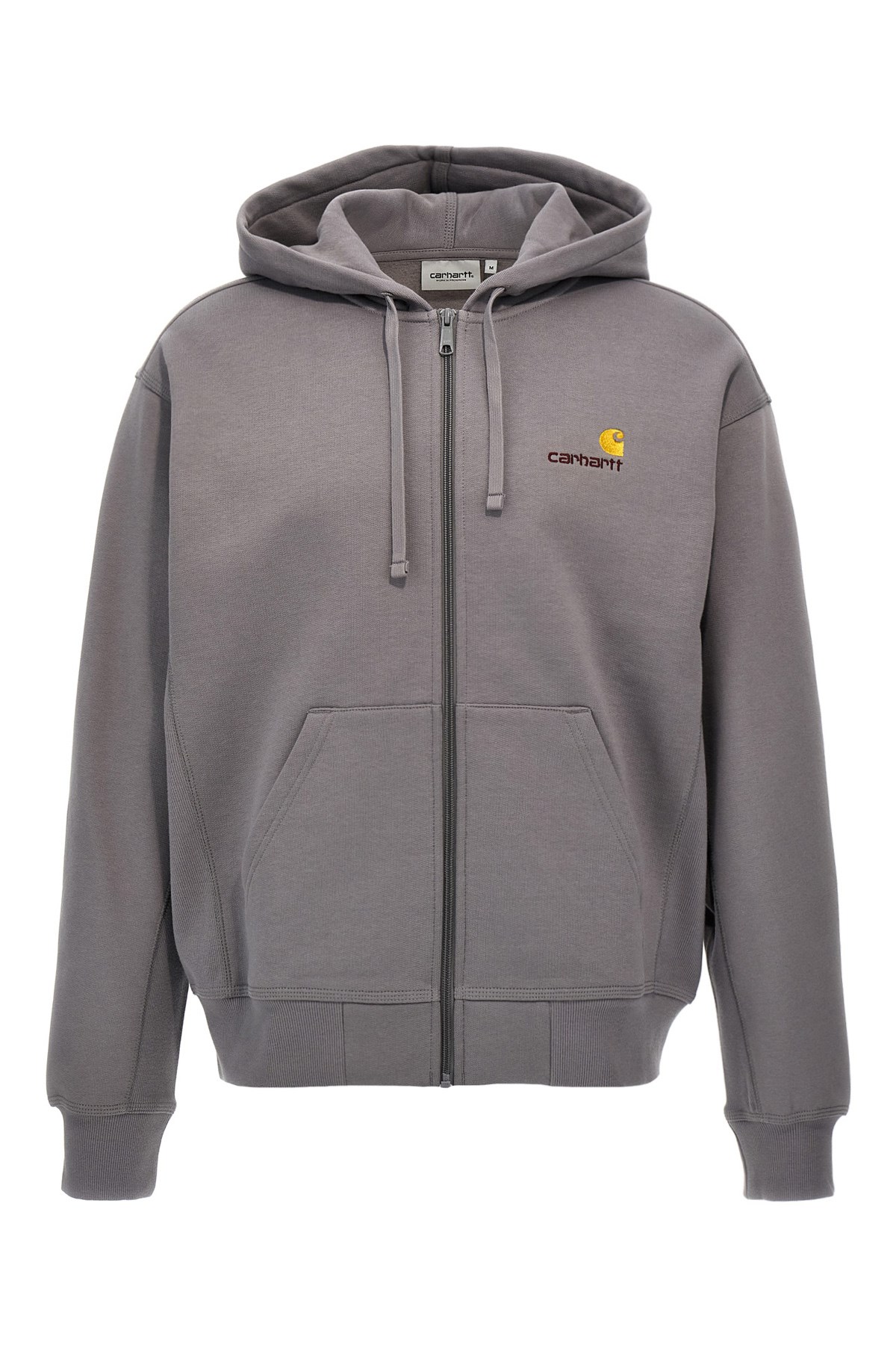 Carhartt Wip Hooded American Script Sweatshirt In Gray