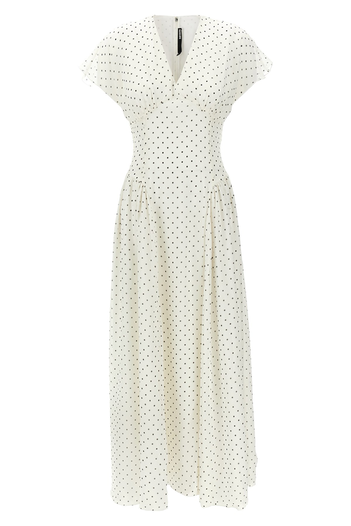 Rotate Birger Christensen Rotate Polka Dot Printed Maxi Dress In White