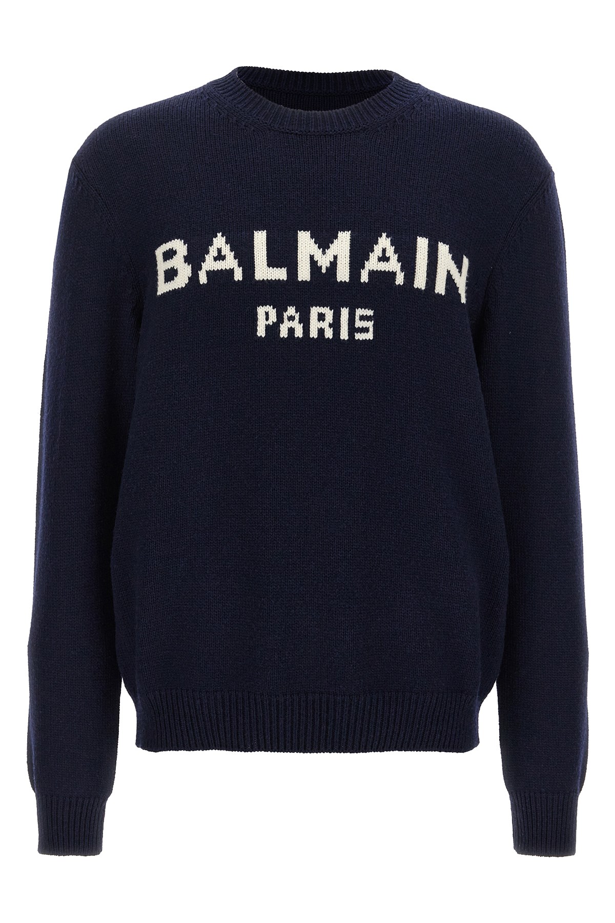 Shop Balmain Logo Wool Sweater