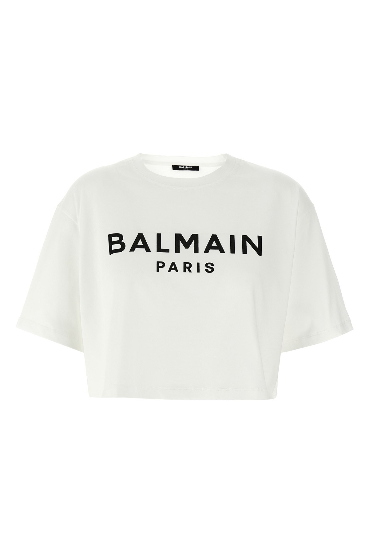 Shop Balmain Logo Crop T-shirt
