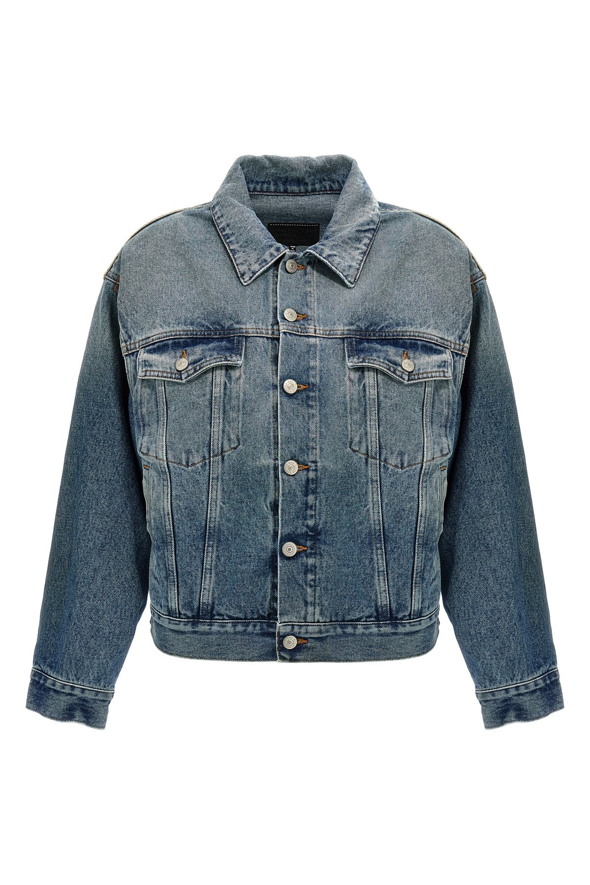 Mm6 Maison Margiela Mm6 By Maison Margiela Cut-out Denim Jacket With Unique Sleeve Details