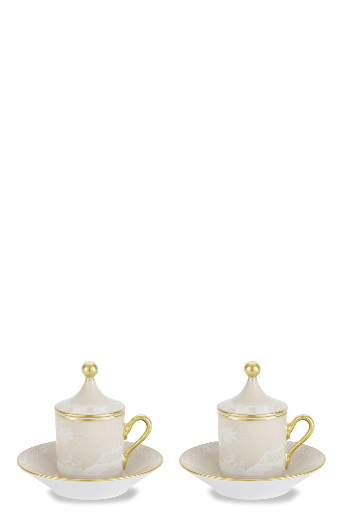 Set Of 2 Cups With Saucer And Lid