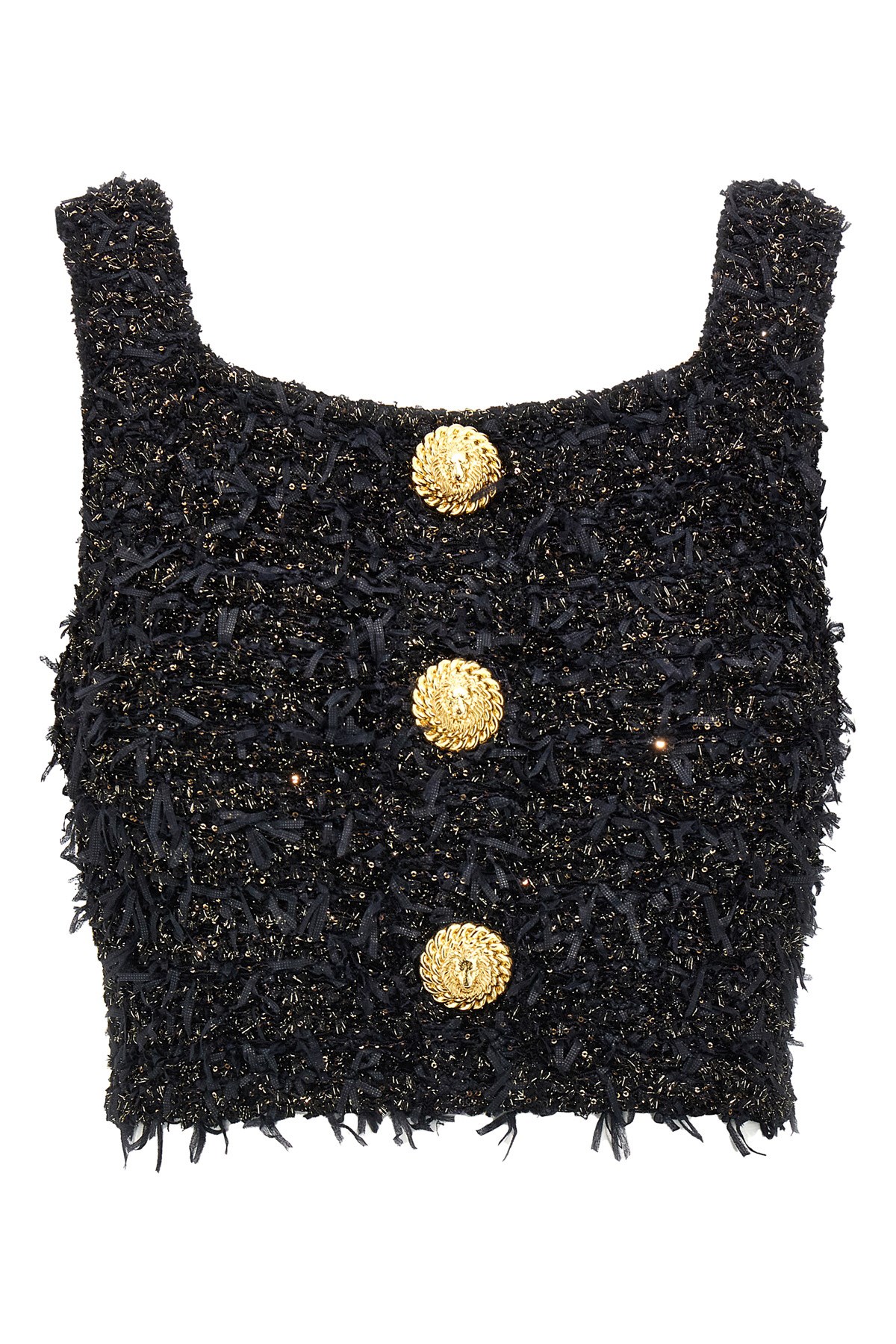 Balmain Women Tweed Cropped Top