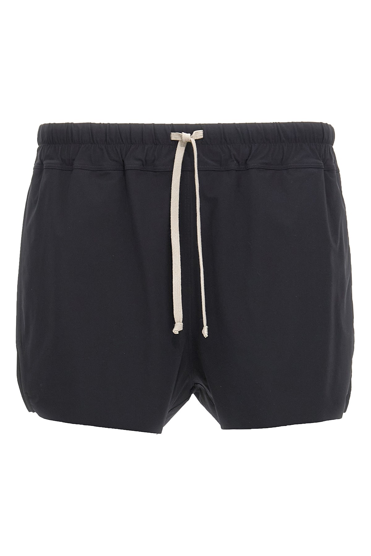 Rick Owens Elastic Waistband Swim Trunks In Black