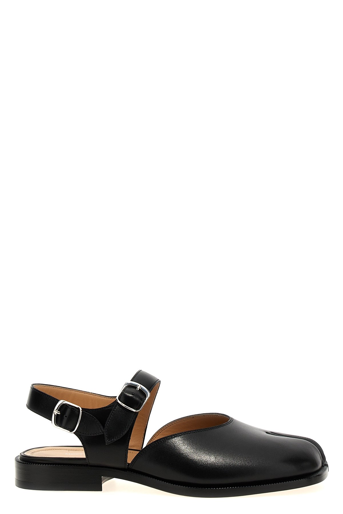 Maison Margiela Tabi Ankle-strap Leather Sandals In Black