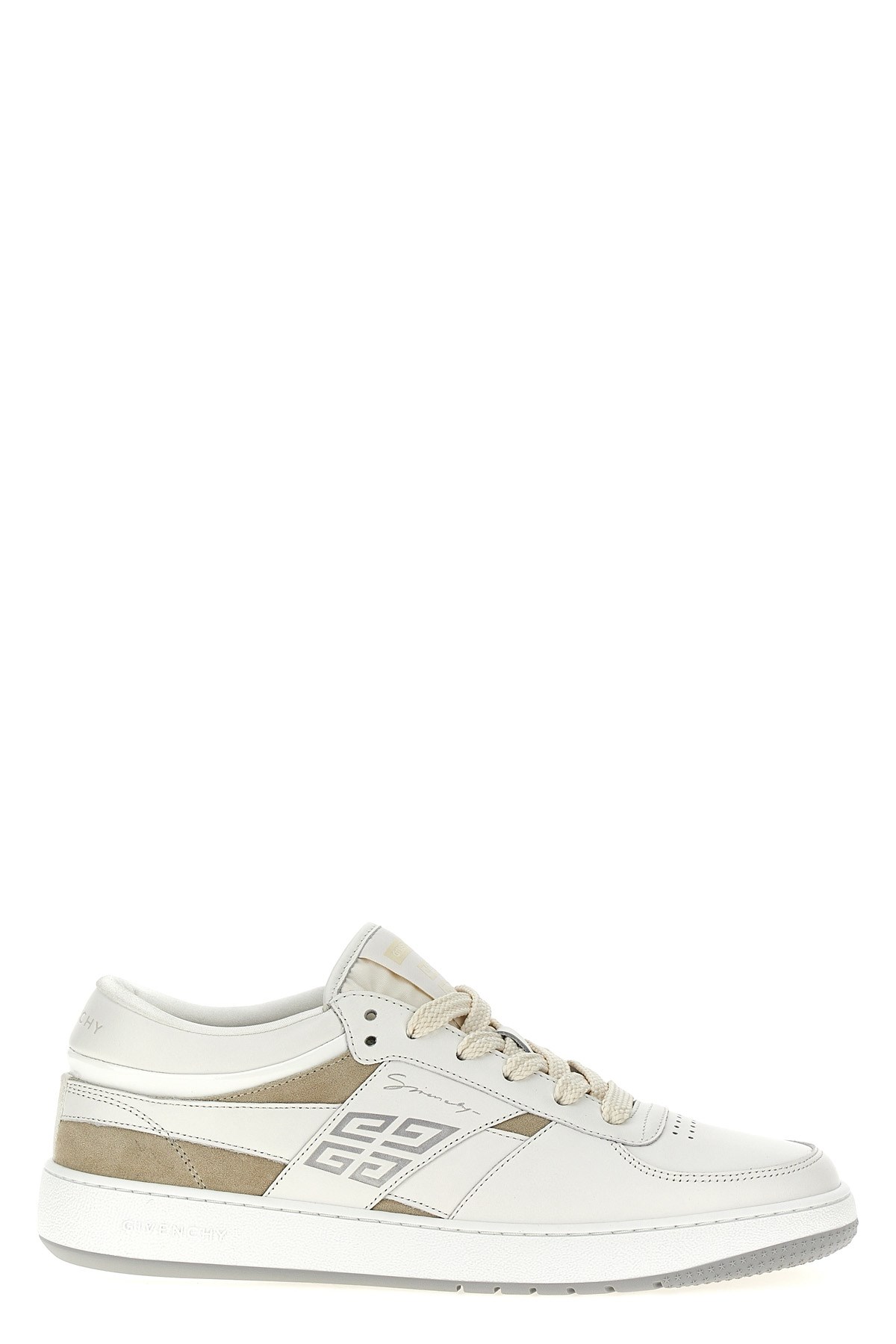 Givenchy G Move White Low Top Sneakers With Logo Detail On The Side In Leather Man In Multi