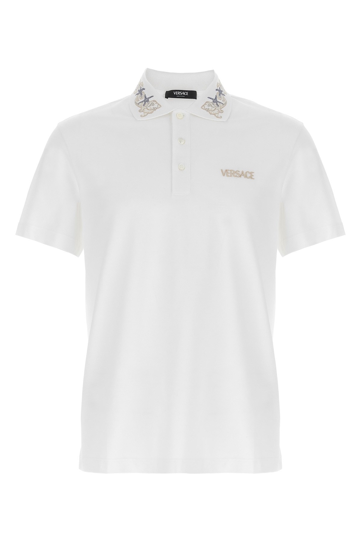 Shop Versace 'barocco Sea' Polo Shirt