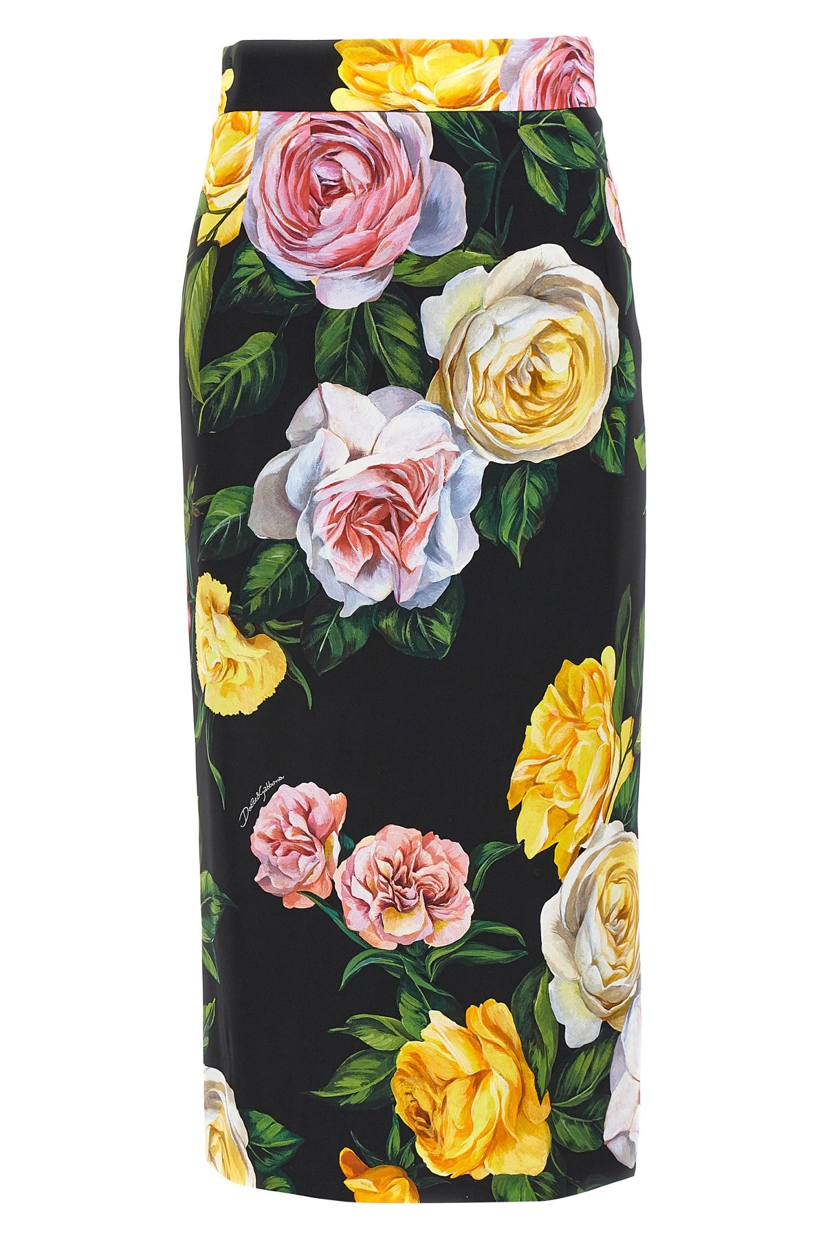 Dolce & Gabbana Multicolor Shirt With Oversize Pointed Collar And All-over Floral Motif In Silk Stretch Woman