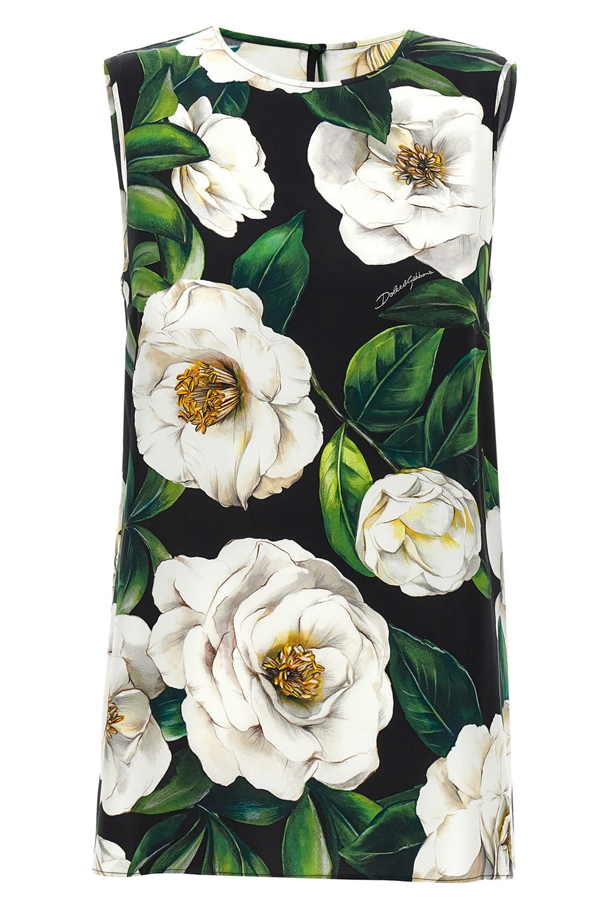 Dolce & Gabbana Black Floral Silk Top