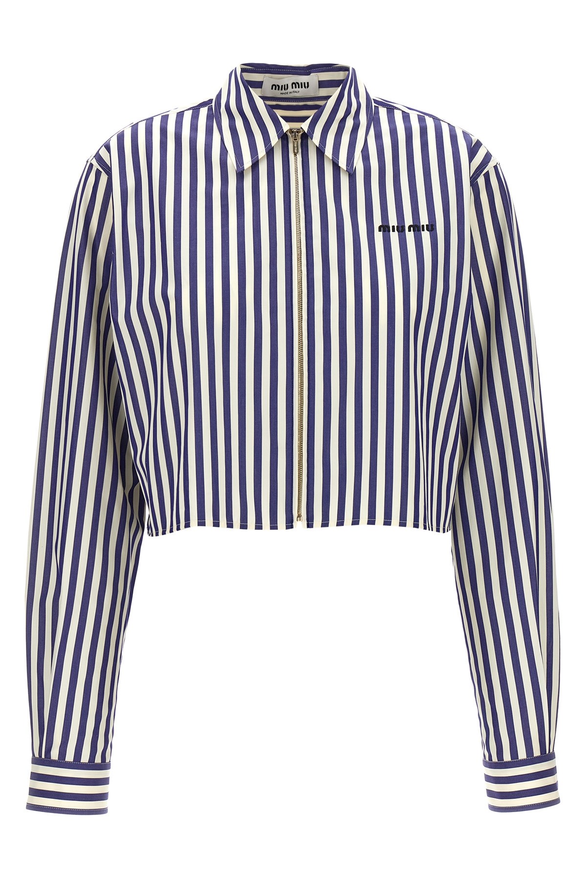 MIU MIU Cropped Striped Shirt