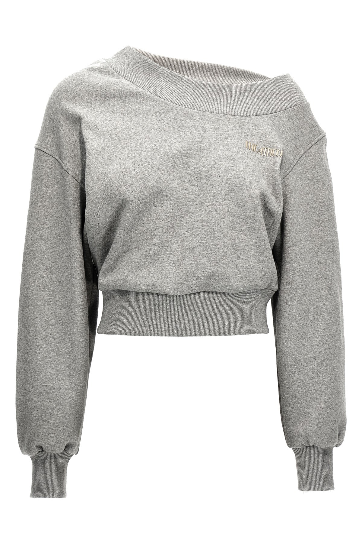 Attico Logo Sweatshirt With Crossed Neckline And Open Back