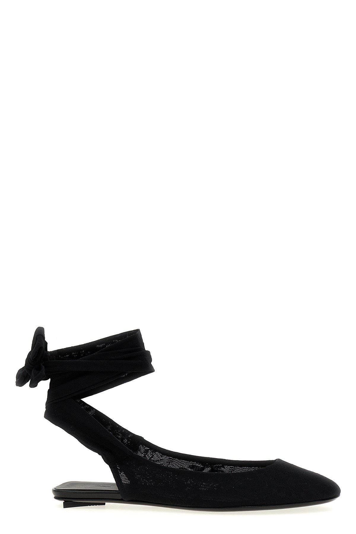 Attico Black Pointed Toe Ballet Flats