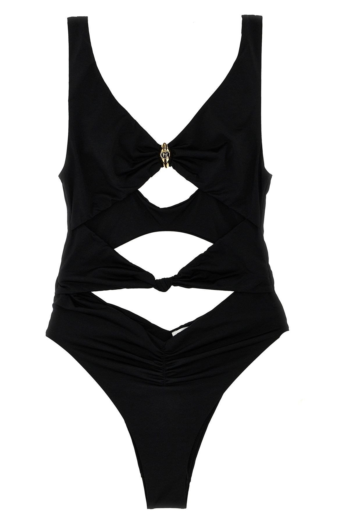 Elisabetta Franchi Knotted Cut-out High-leg Swimsuit