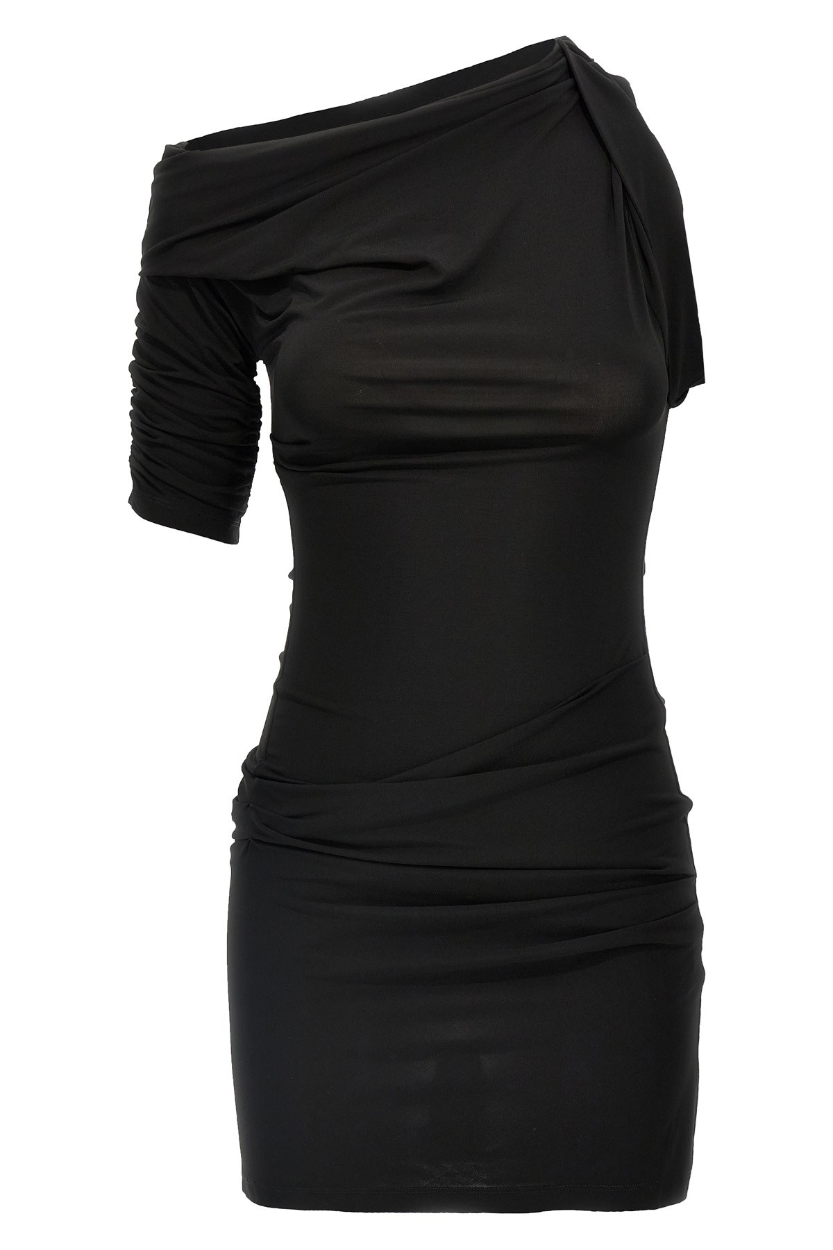 Jacquemus La Mini Robe Drapeado Asymmetric Draped Stretch-jersey Mini Dress