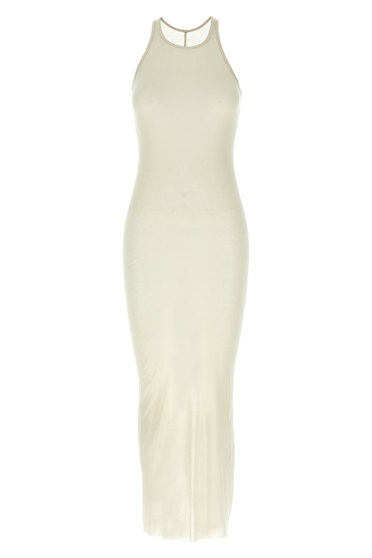 Rick Owens Ribbed Dress Dresses Beige In Neutral