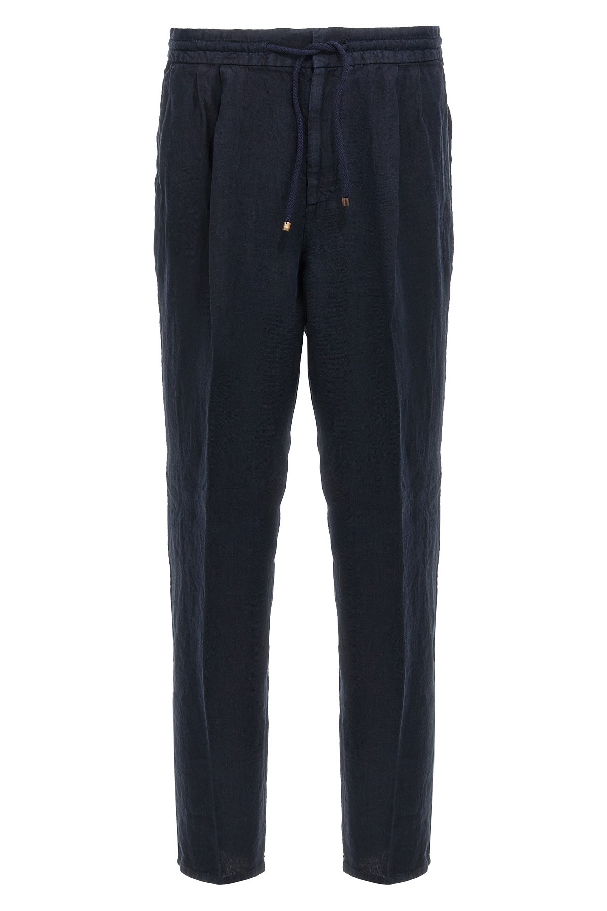 Brunello Cucinelli Ankle Length Straight Leg Trousers With Front Pleats