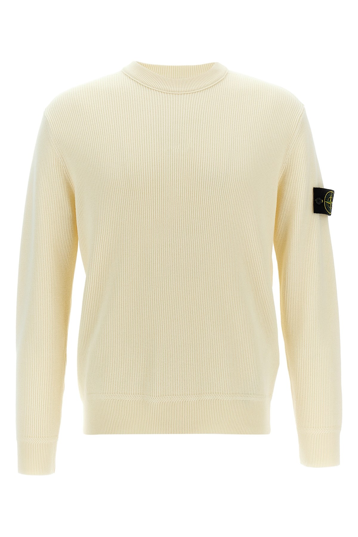 Stone Island Regular-fit Crewneck Sweatshirt With Ribbed Inserts
