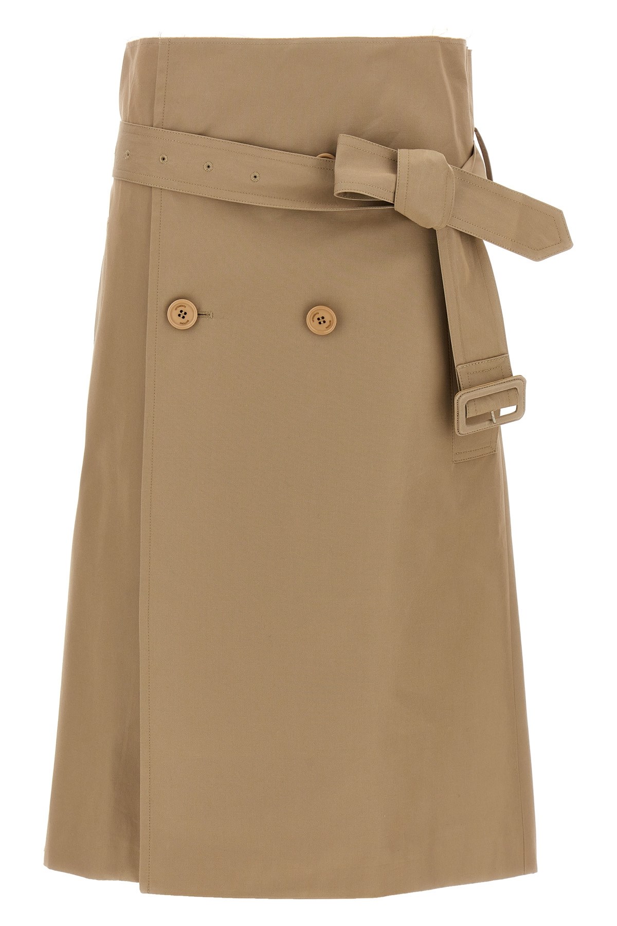 Vetements Deconstructed Trenchcoat Skirt With Belted High Waist In Brown