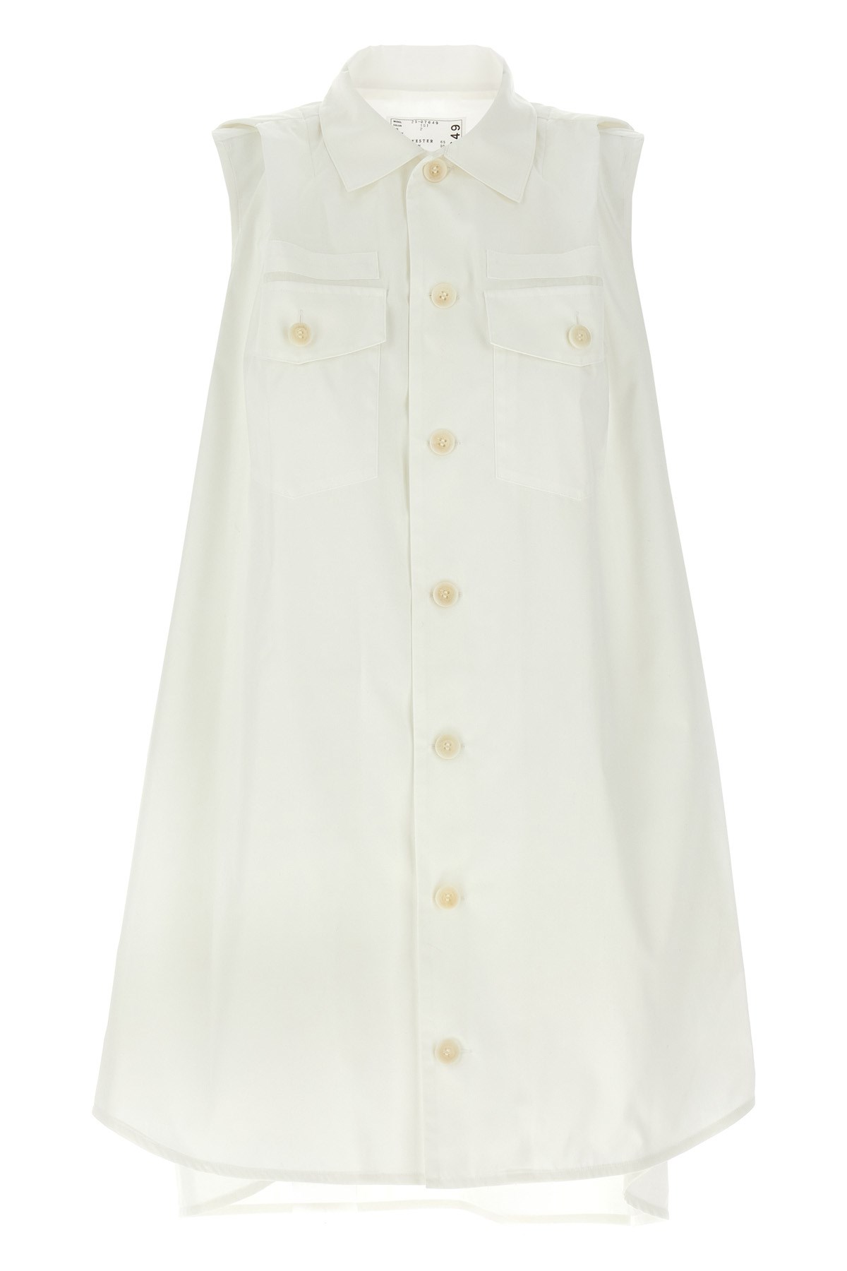 Sacai Mini Chemisier Dress Dresses White In White
