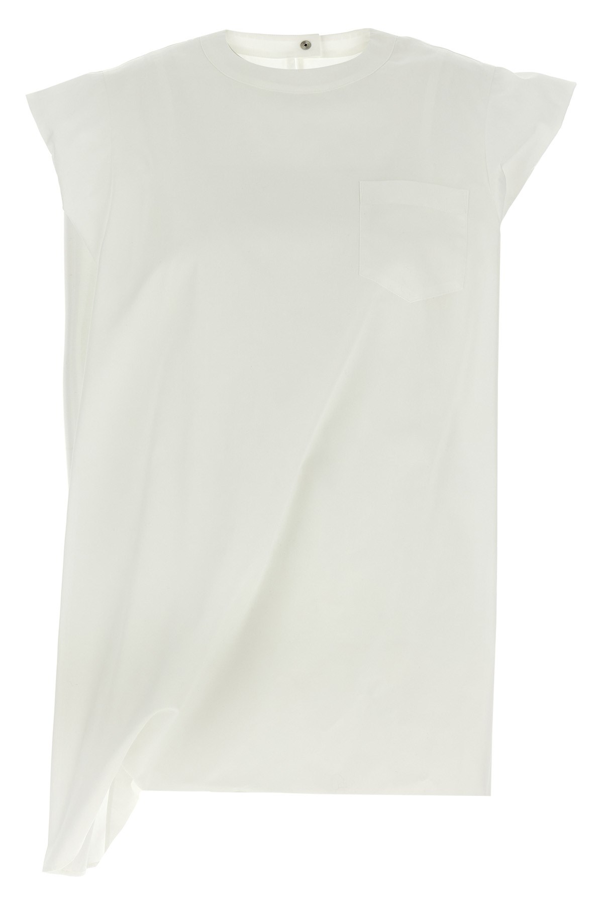 Sacai Cotton Poplin Pullover Shirt And Blouse White In White