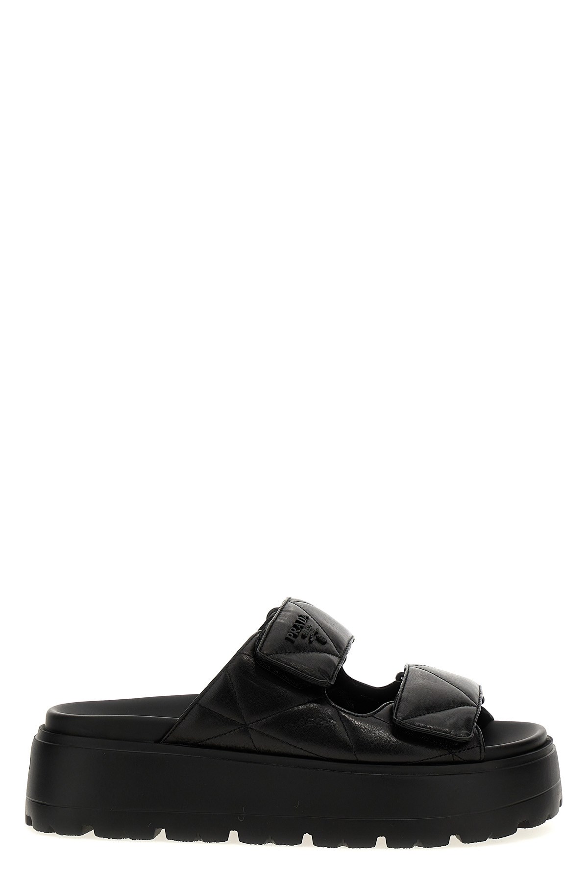 Prada Chunky Platform Sandals With Knot Detail In Black