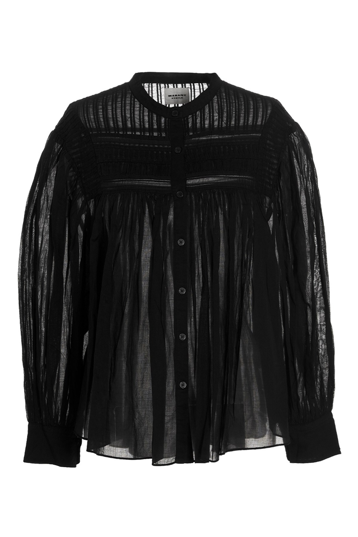 Isabel Marant Étoile 'plalia' Black Shirt With Pleated Details In Black