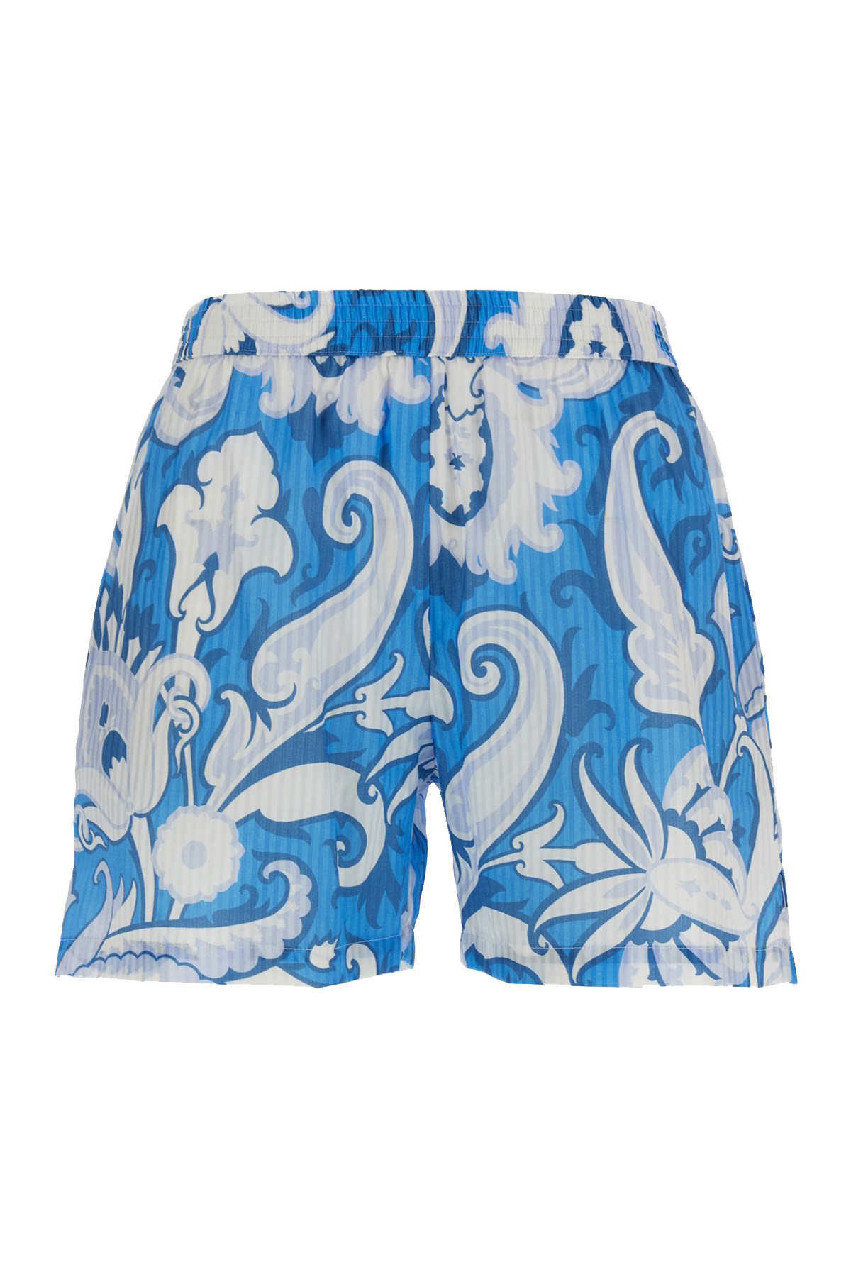Etro Elastic Waistband Floral Pattern Lightweight Fabric Shorts