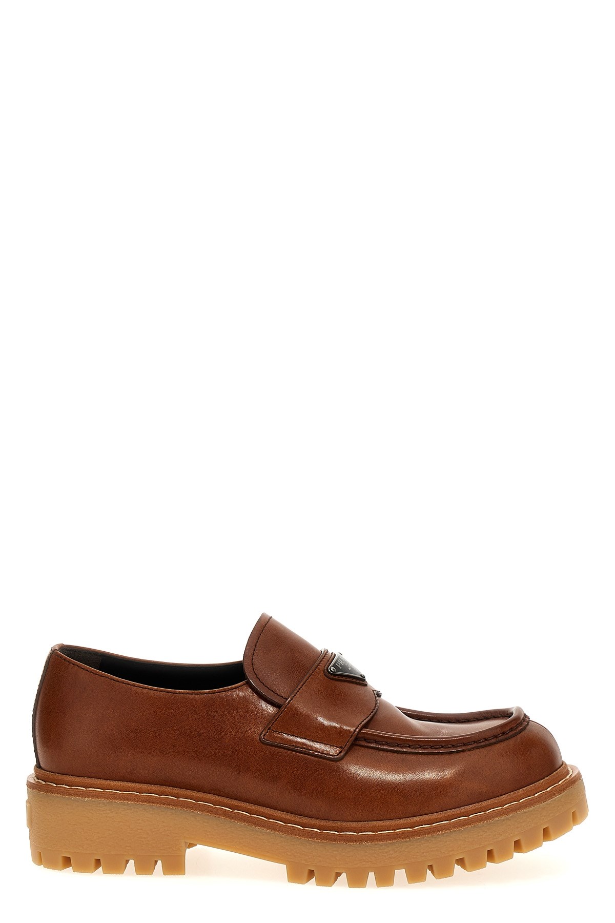 Prada Chunky Sole Lace-up Loafers With Round Toe
