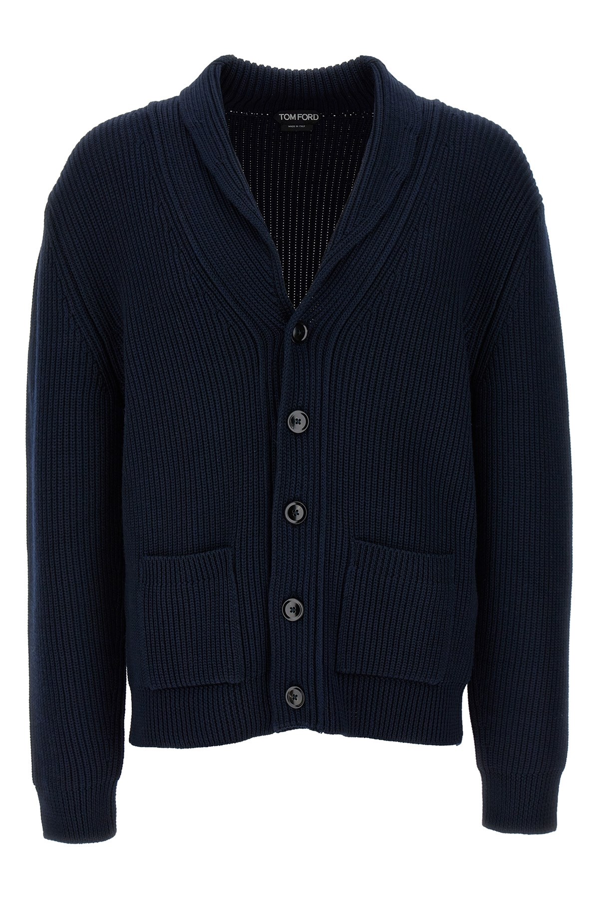 Tom Ford Silk Cardigan With Front Pockets And Shawl Collar