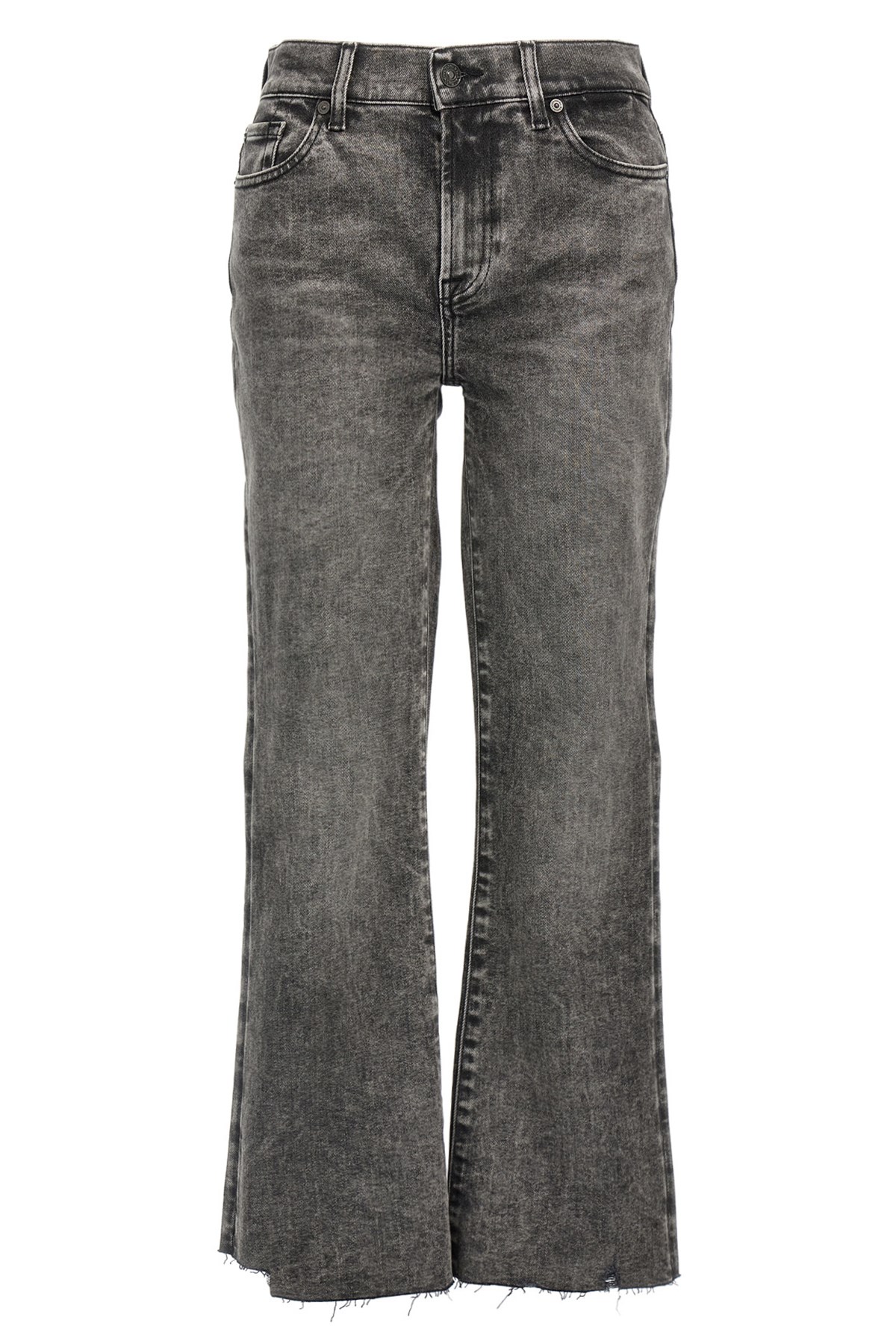 7 For All Mankind Low-rise Straight-leg Jeans In Gray