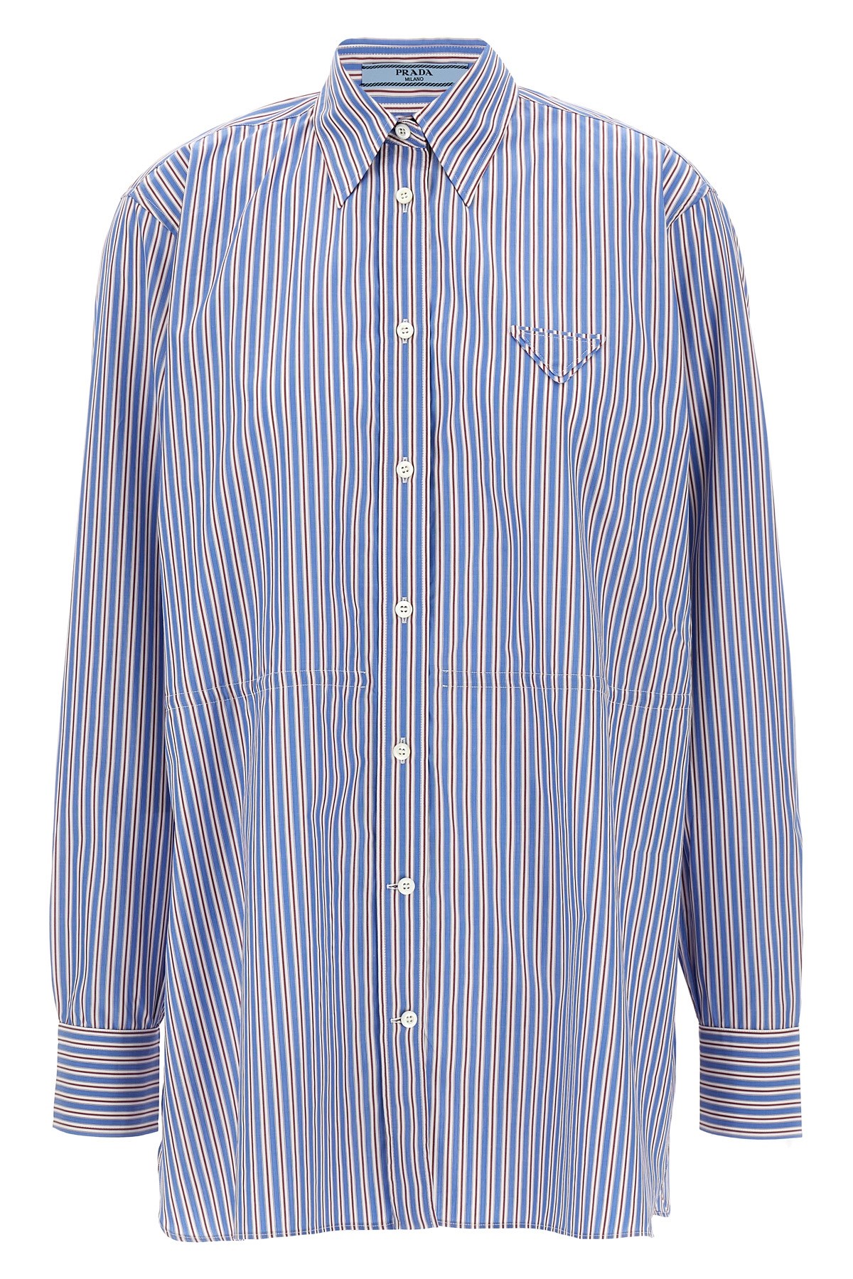 Prada Striped Shirt In Blue
