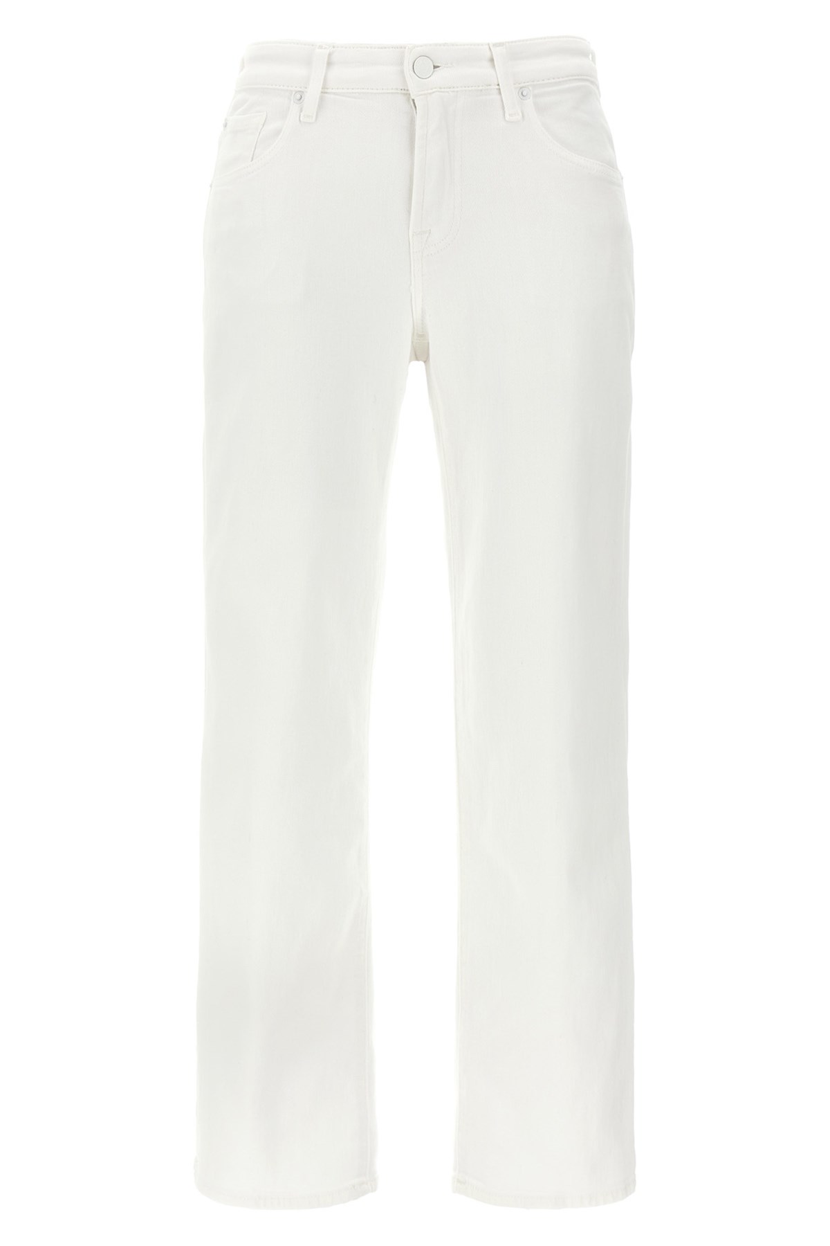 7 For All Mankind Straight-leg White Jeans With Tailored Fit