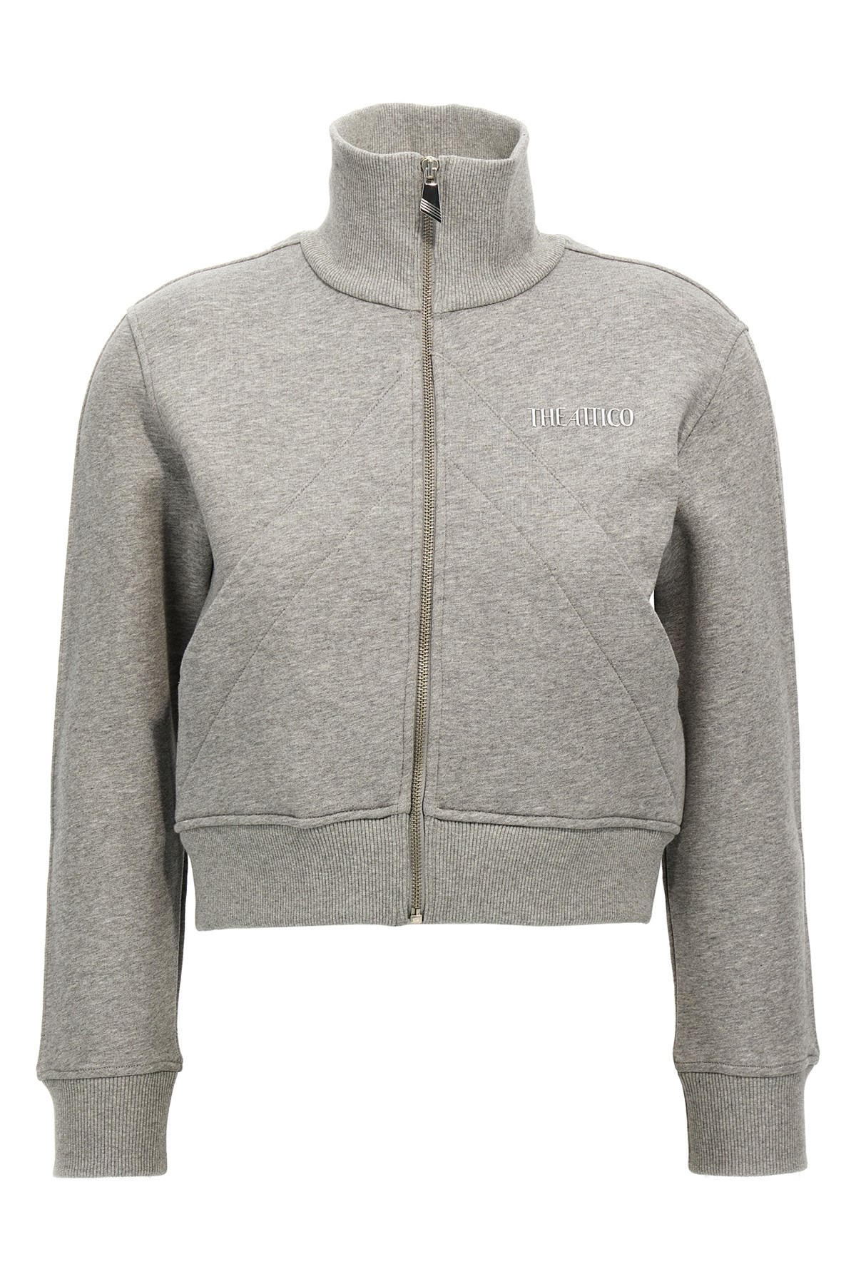 Attico High Collar Ribbed Sweatshirt