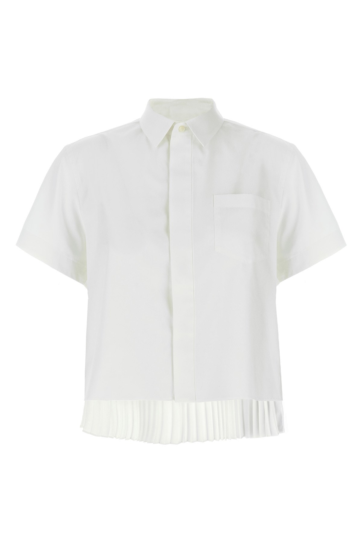 Sacai Cotton Poplin Shirt Shirts White In White