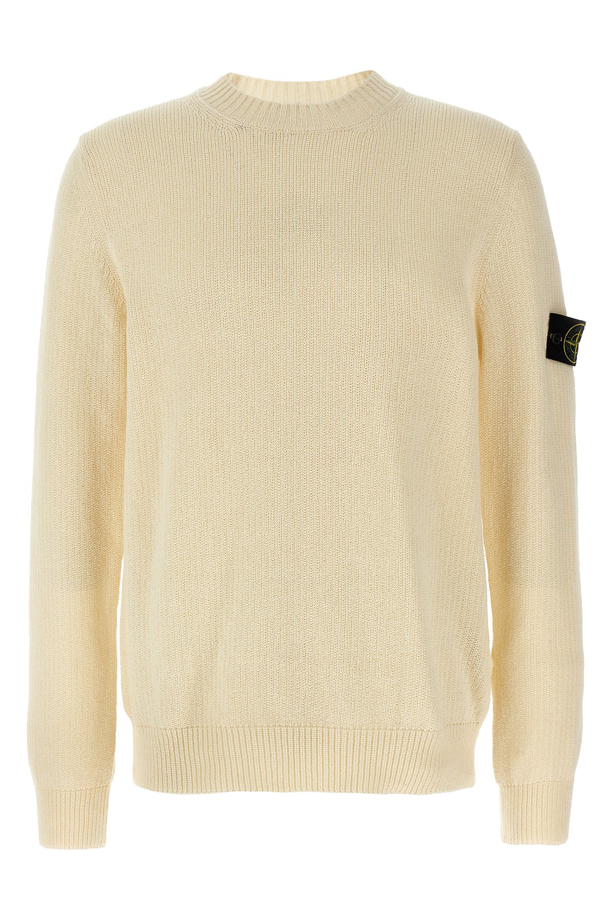 Stone Island Regular-fit Crewneck Sweatshirt With Ribbed Inserts