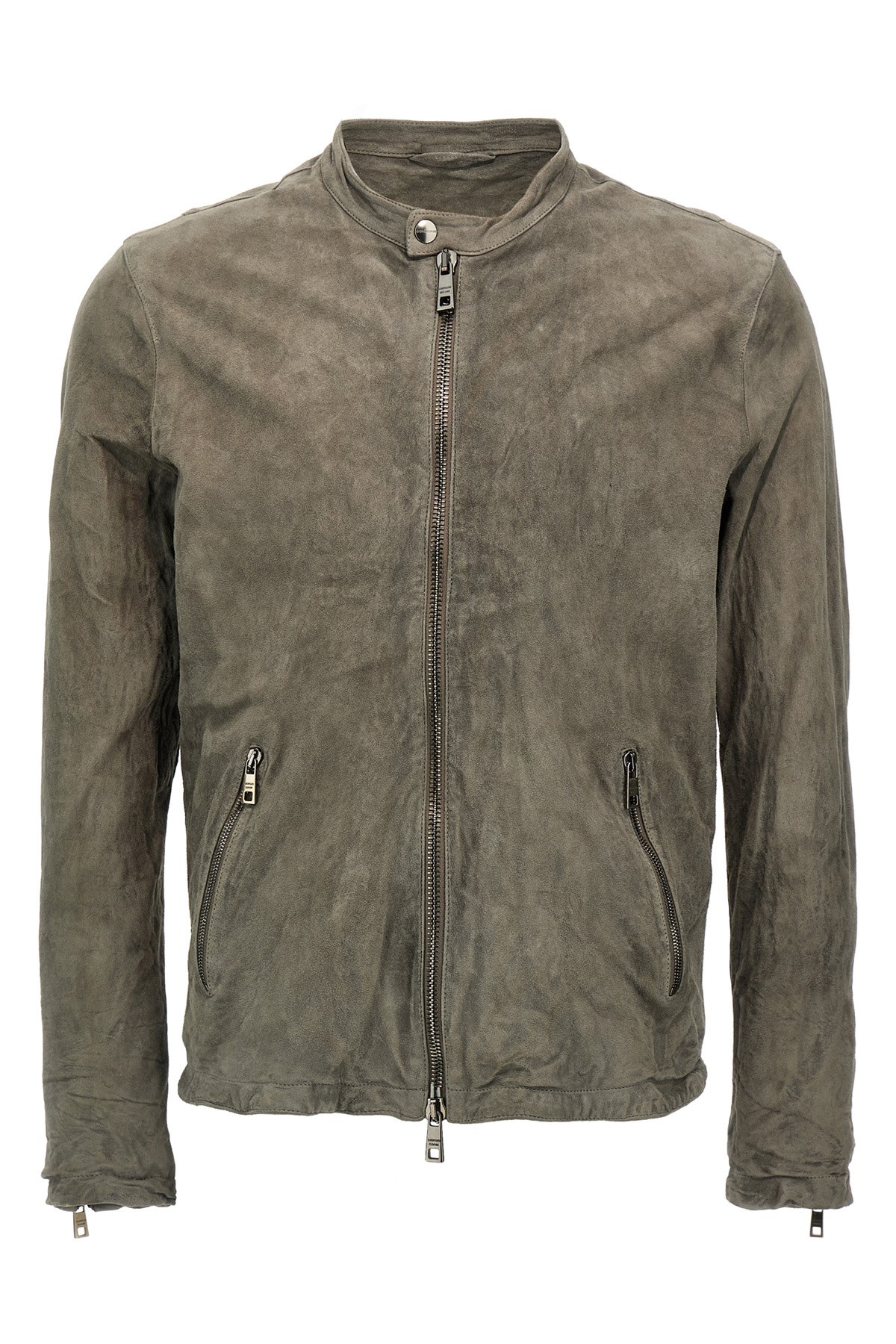 Giorgio Brato Grey Biker Suede Jacket