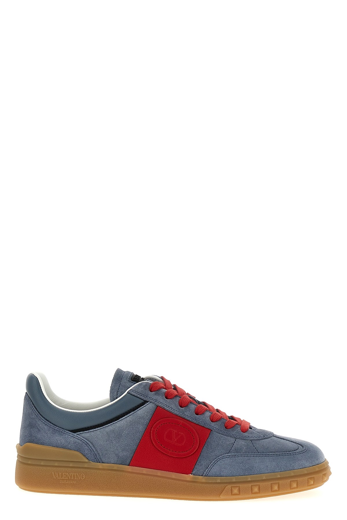 Valentino Garavani Men Upvillage Low Top Sneaker In Split Leather And Calfskin Nappa Leather