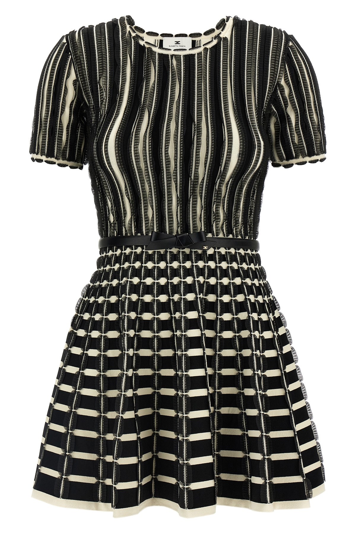 Elisabetta Franchi Viscose Dress With Micro-ruffles