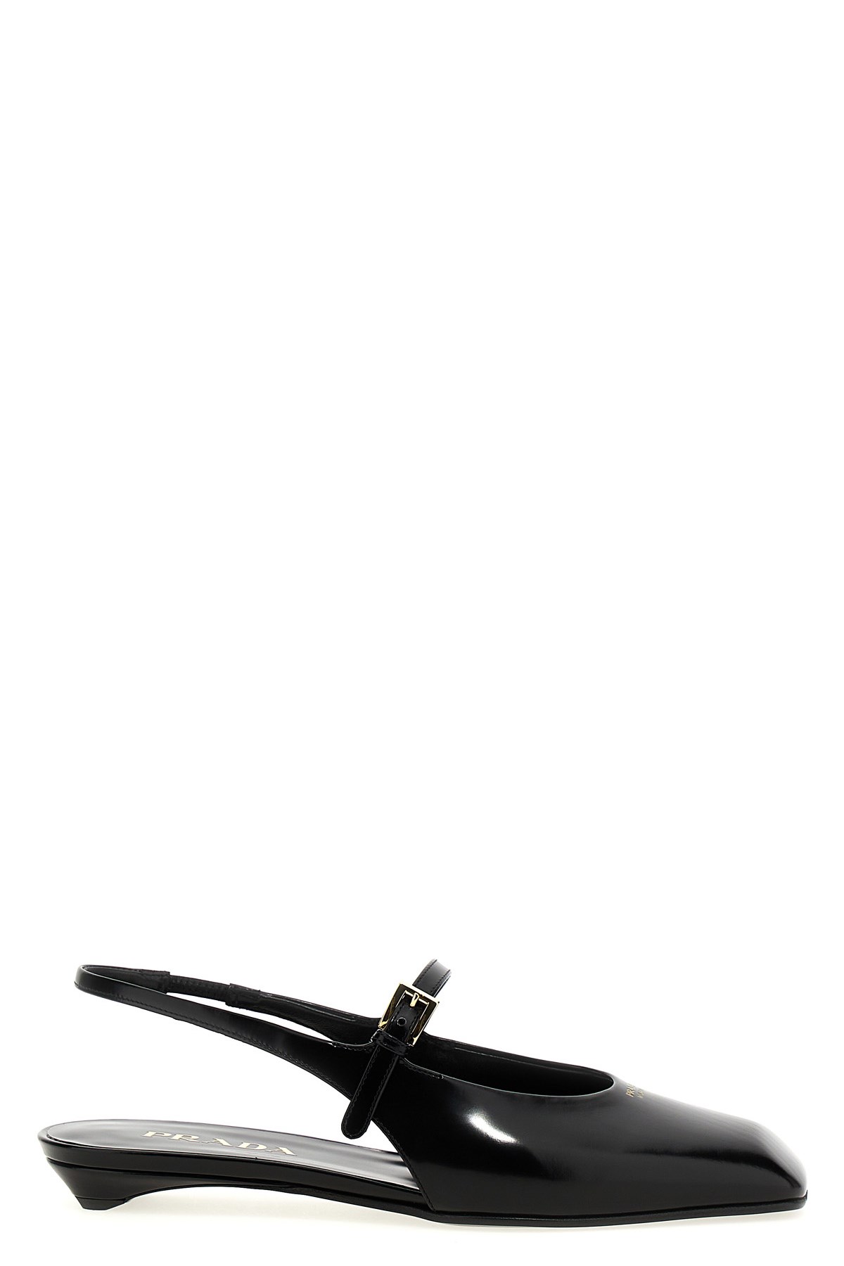 Prada Mary Jane Patent Pointy-toe Slingback Ballerina Flat