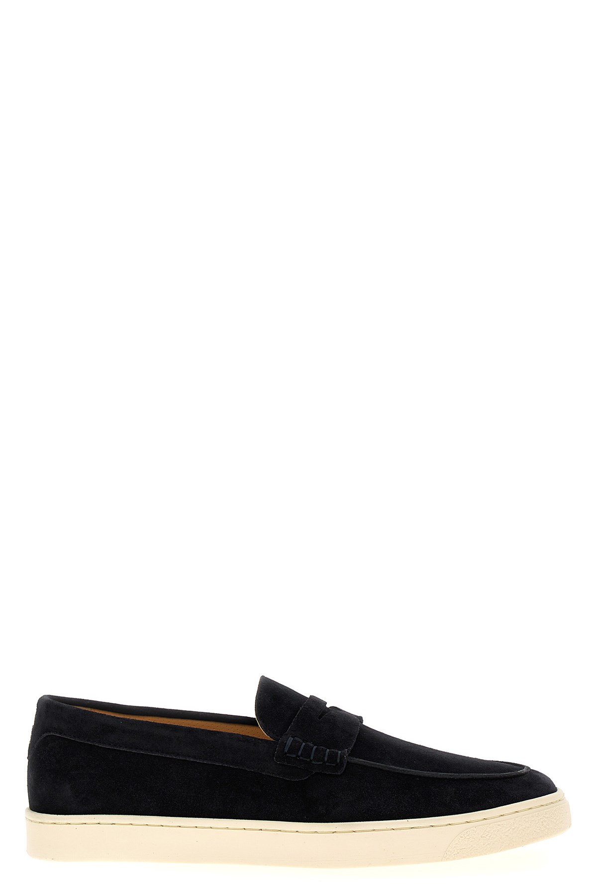 Brunello Cucinelli Suede Moccasin-style Sneakers With Diamond Cut Mask