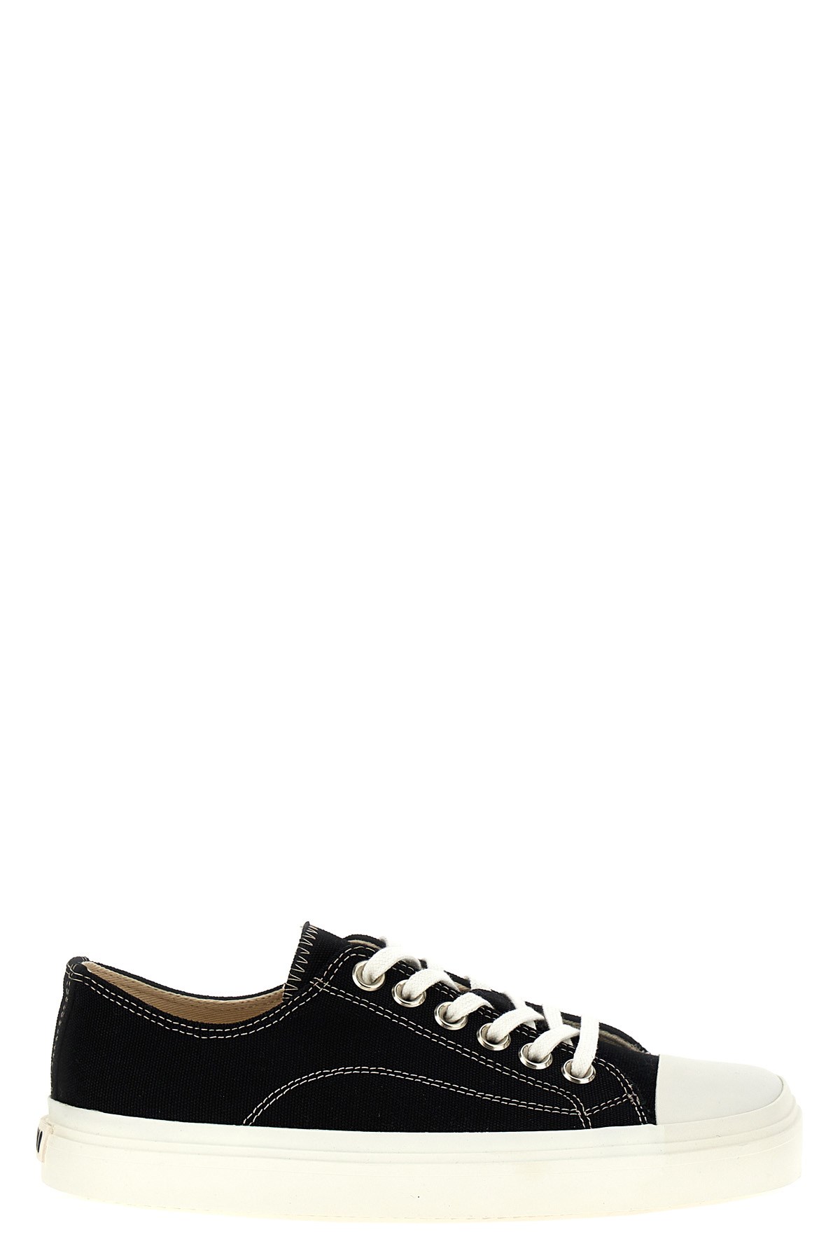 Moschino Stitched Canvas Low-top Sneakers With Rubber Sole