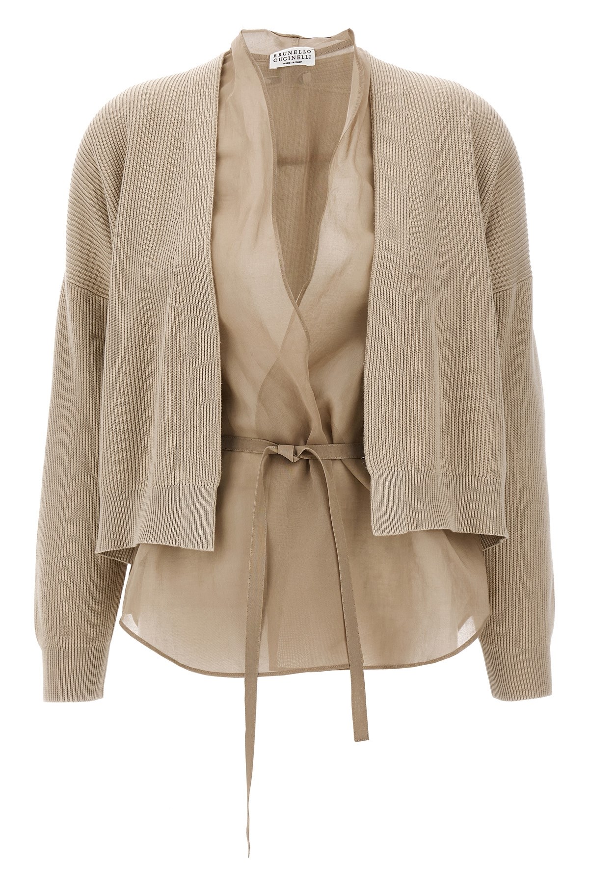 Brunello Cucinelli Layered Cardigan Sweaters And Cardigans Beige