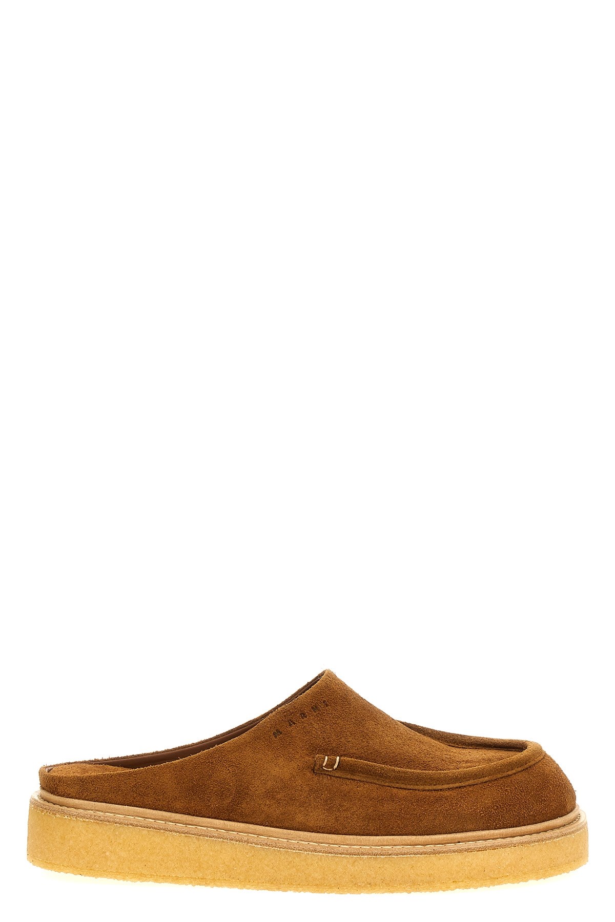 Marni Brown Suede Sabot Slip-on Loafers