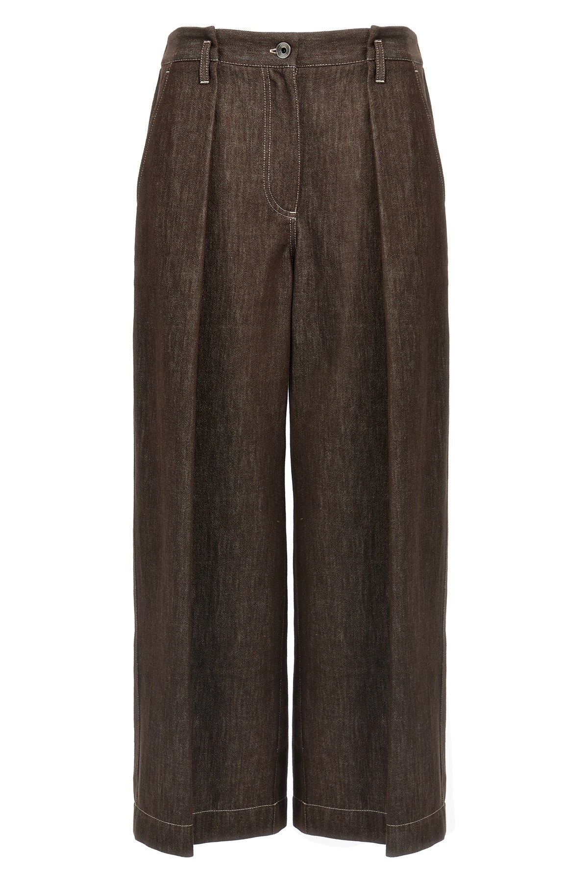 Brunello Cucinelli Cotton Denim Trousers With Back Pockets