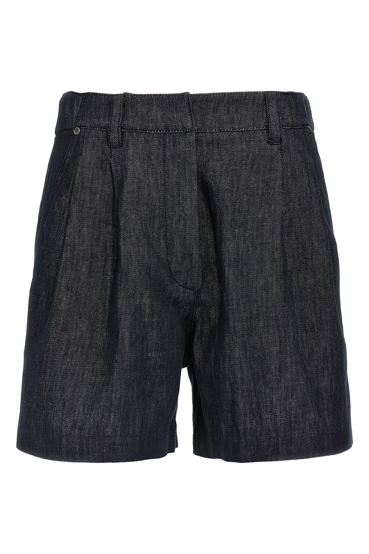 Brunello Cucinelli Cotton Denim Shorts With Monile Detailing