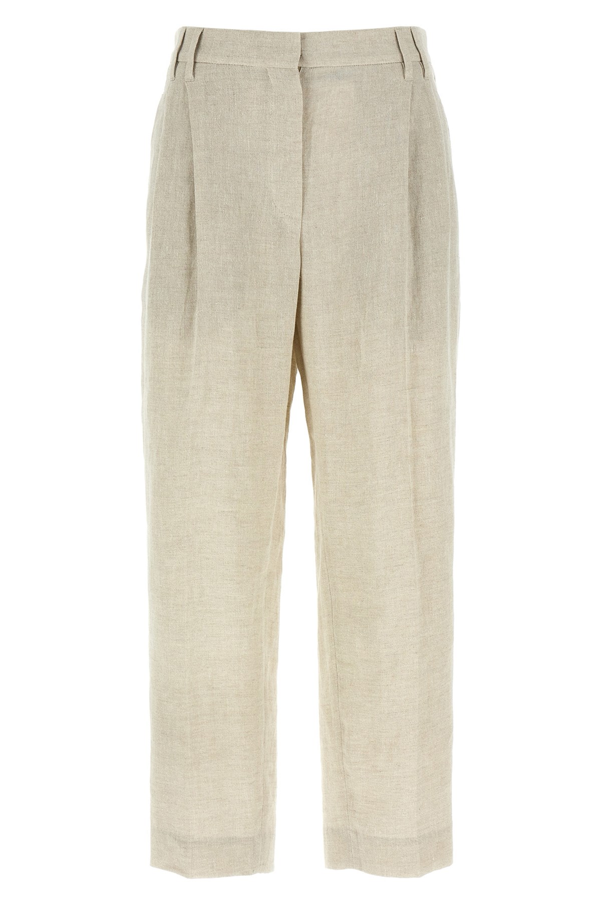 Shop Brunello Cucinelli Lurex Linen Trousers